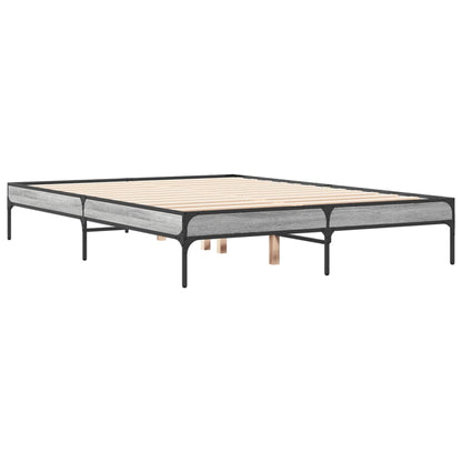 Bed Frame without Mattress Height 30 cm Length 200 cm Grey Sonoma 120 cm