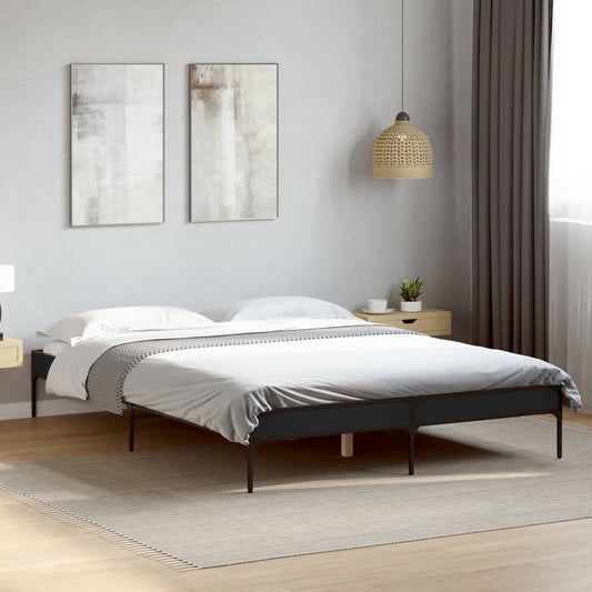 Bed Frame without Mattress Height 30 cm Length 190 cm Black 120 cm