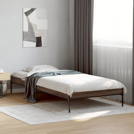 Bed Frame without Mattress Height 30 cm Length 190 cm Brown Oak 90 cm