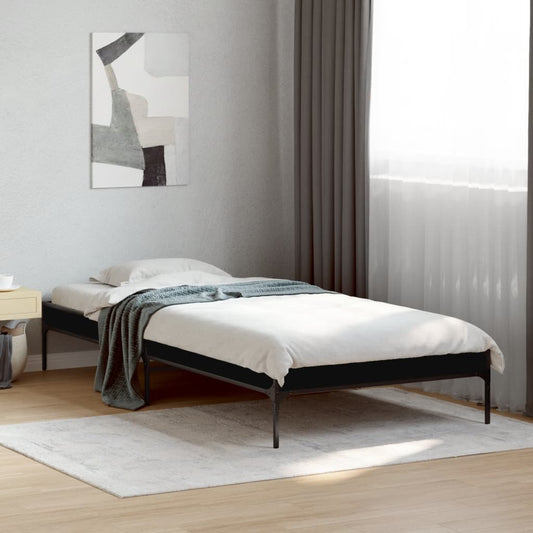 Bed Frame without Mattress Height 30 cm Length 190 cm Black 75 cm