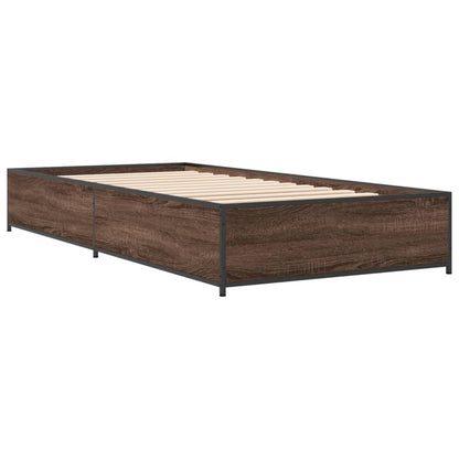 Bed Frame without Mattress 100x200 cm Height 29 cm Brown oak