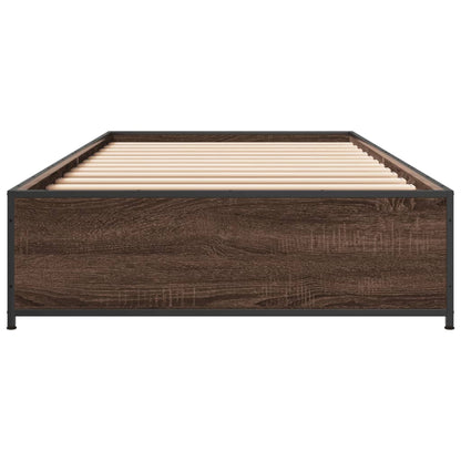 Bed Frame without Mattress 100x200 cm Height 29 cm Brown oak