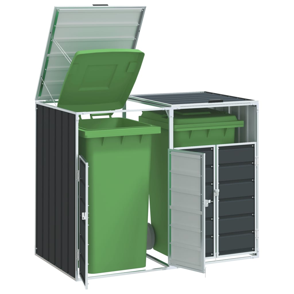 vidaXL Wheelie Bin Storage for Single Bin 72x81x115 cm Steel