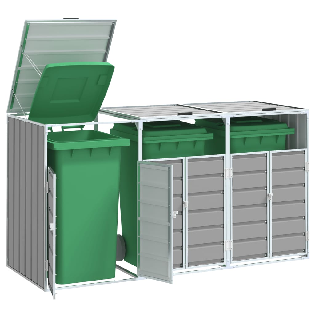 vidaXL Wheelie Bin Storage for Single Bin 72x81x115 cm Steel