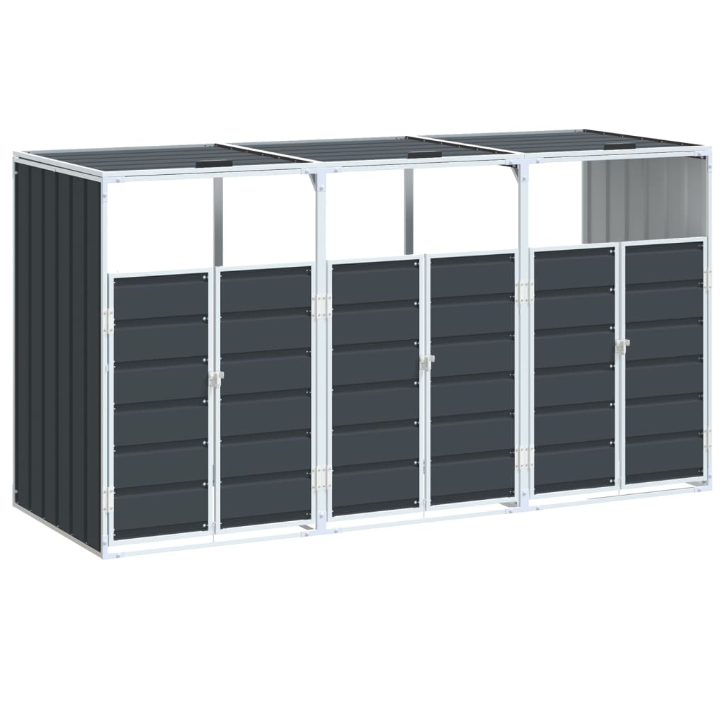 Wheelie Bin Storage for Single Bin 72x81x115 cm Steel Anthracite