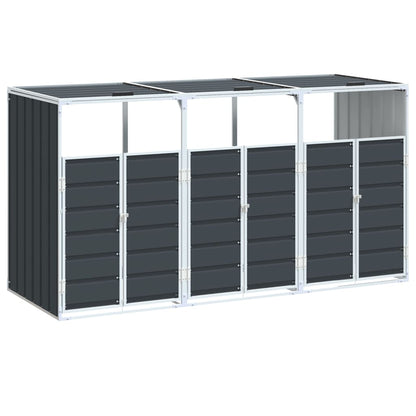 Wheelie Bin Storage for Single Bin 72x81x115 cm Steel Anthracite