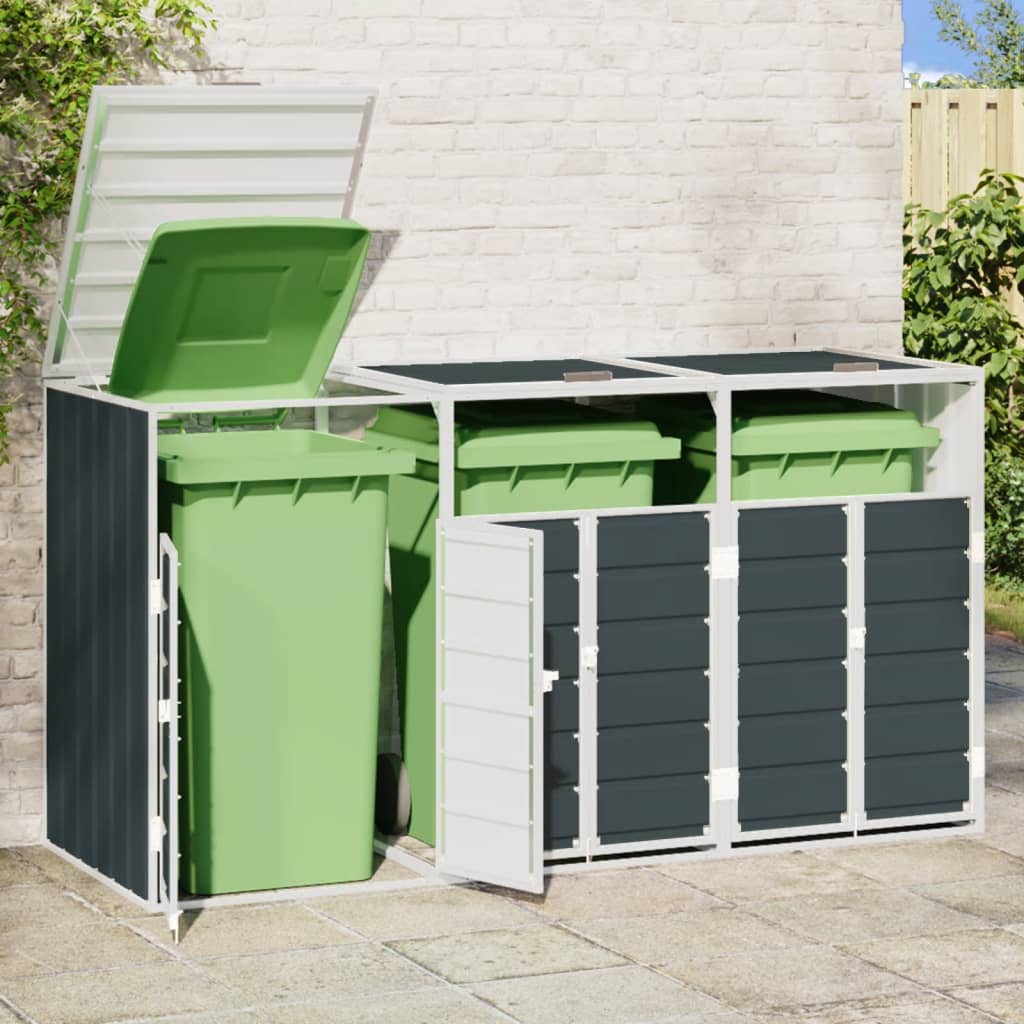 Wheelie Bin Storage for Single Bin 72x81x115 cm Steel Anthracite