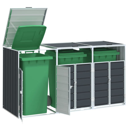 Wheelie Bin Storage for Single Bin 72x81x115 cm Steel Anthracite