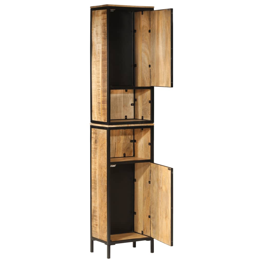 vidaXL Bathroom Cabinet 40x27x180 cm Iron and Solid Wood Mango 2