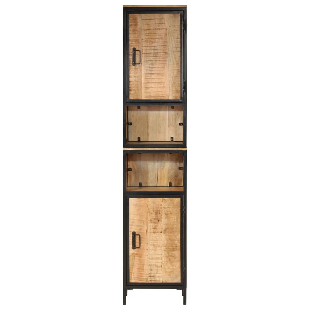 vidaXL Bathroom Cabinet 40x27x180 cm Iron and Solid Wood Mango 3