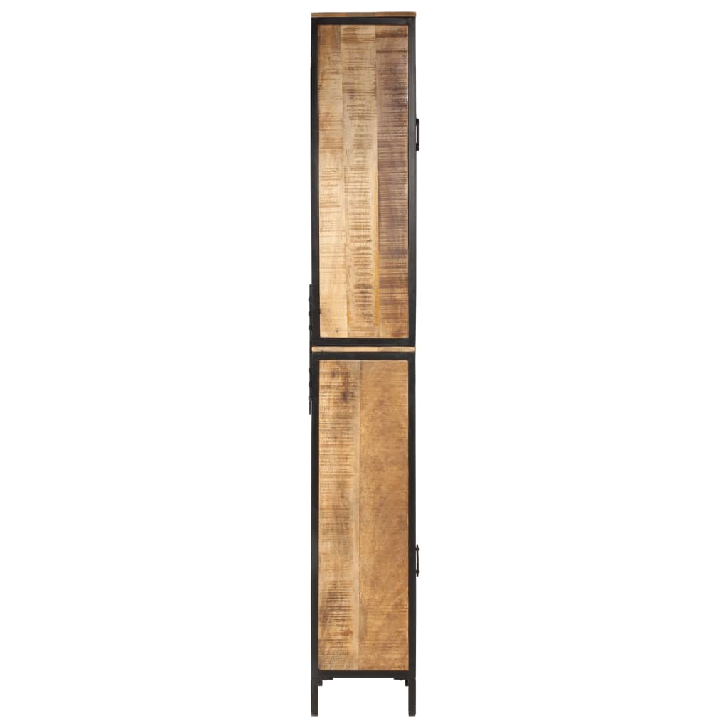vidaXL Bathroom Cabinet 40x27x180 cm Iron and Solid Wood Mango 4