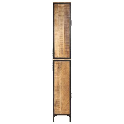 vidaXL Bathroom Cabinet 40x27x180 cm Iron and Solid Wood Mango 4