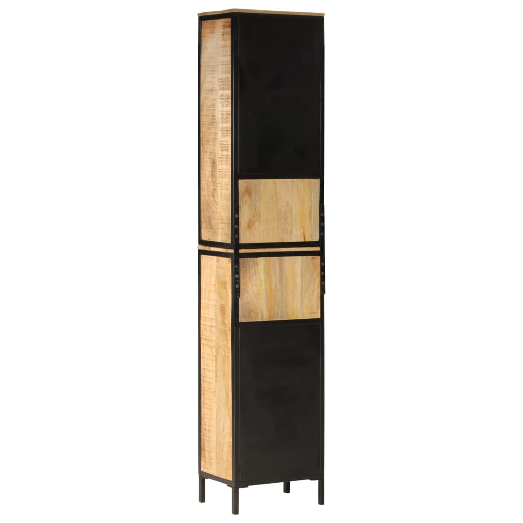 vidaXL Bathroom Cabinet 40x27x180 cm Iron and Solid Wood Mango 5