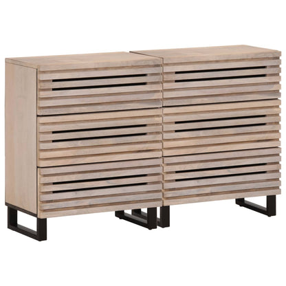vidaXL Sideboards 2 pcs 60x34x75 cm Solid Wood Mango 1