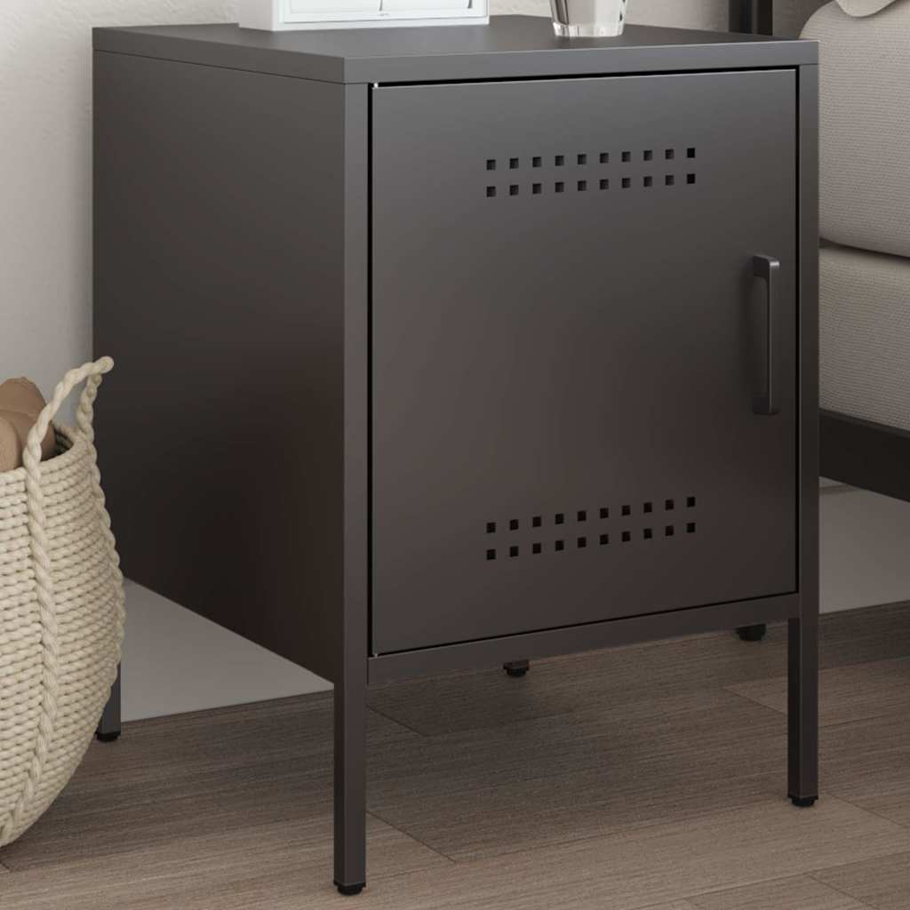 Bedside Cabinet 36x39x50,5 cm Steel Black 1