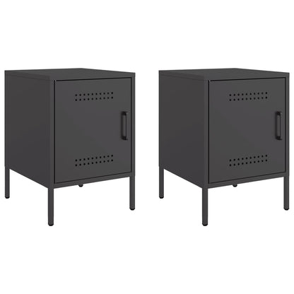 Bedside Cabinet 36x39x50,5 cm Steel Black 2