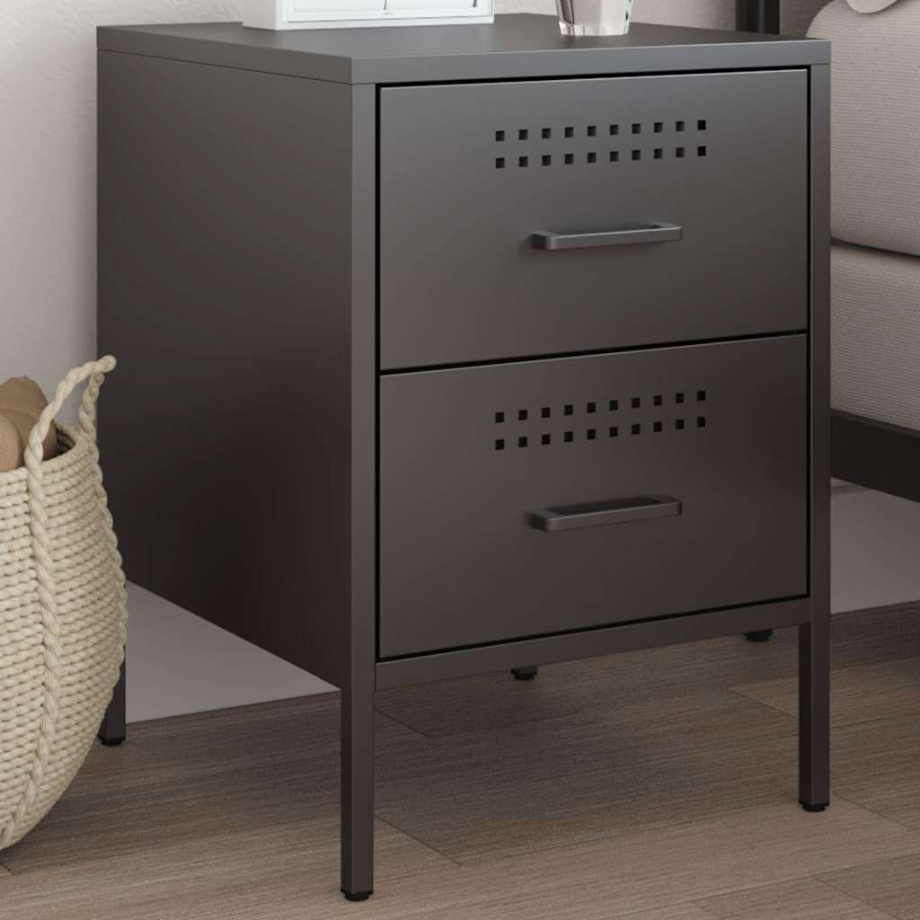 Bedside Cabinet 36x39x50,5 cm Steel Black 1