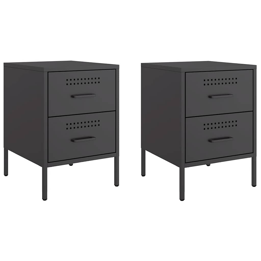 Bedside Cabinet 36x39x50,5 cm Steel Black 2
