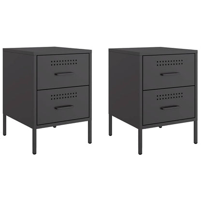 Bedside Cabinet 36x39x50,5 cm Steel Black 2