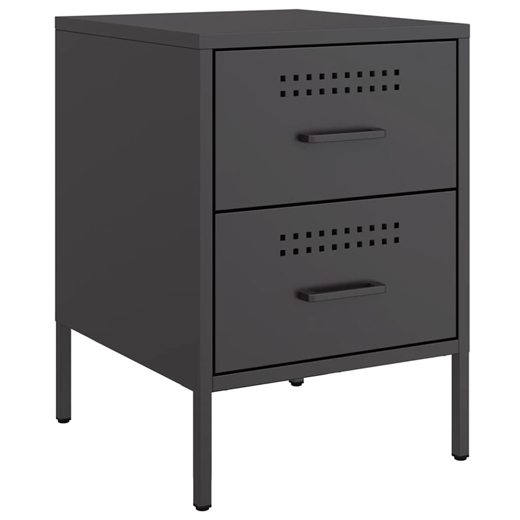 Bedside Cabinet 36x39x50,5 cm Steel Black 2