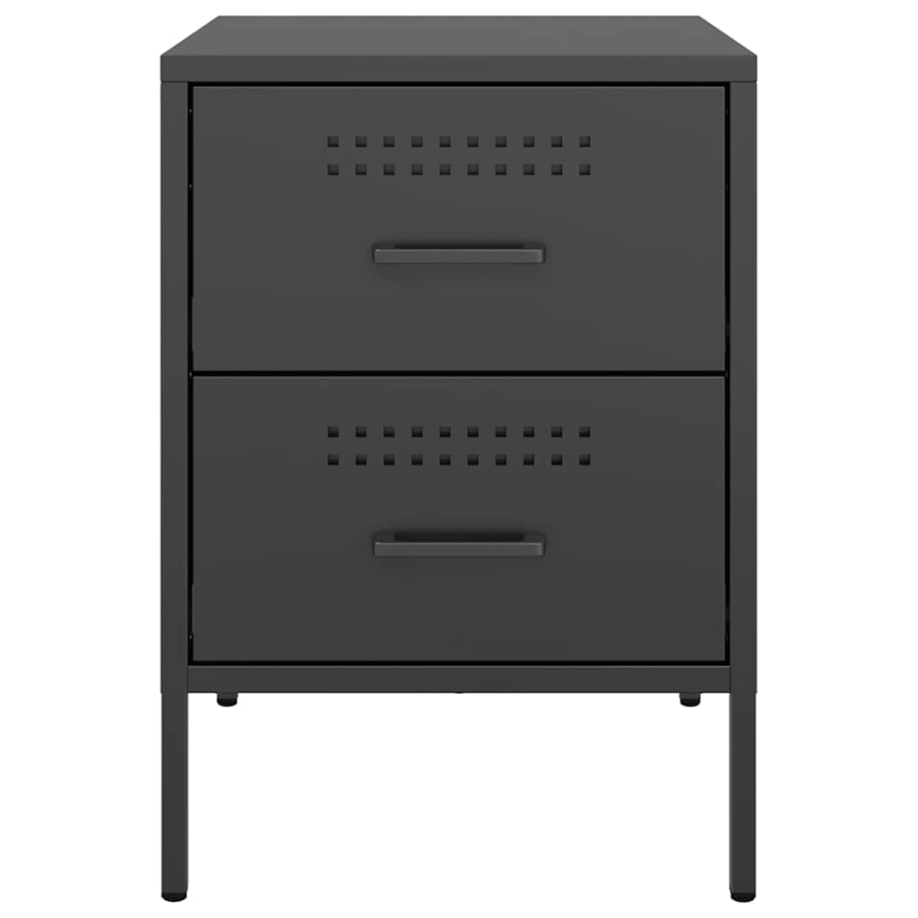 Bedside Cabinet 36x39x50,5 cm Steel Black 2
