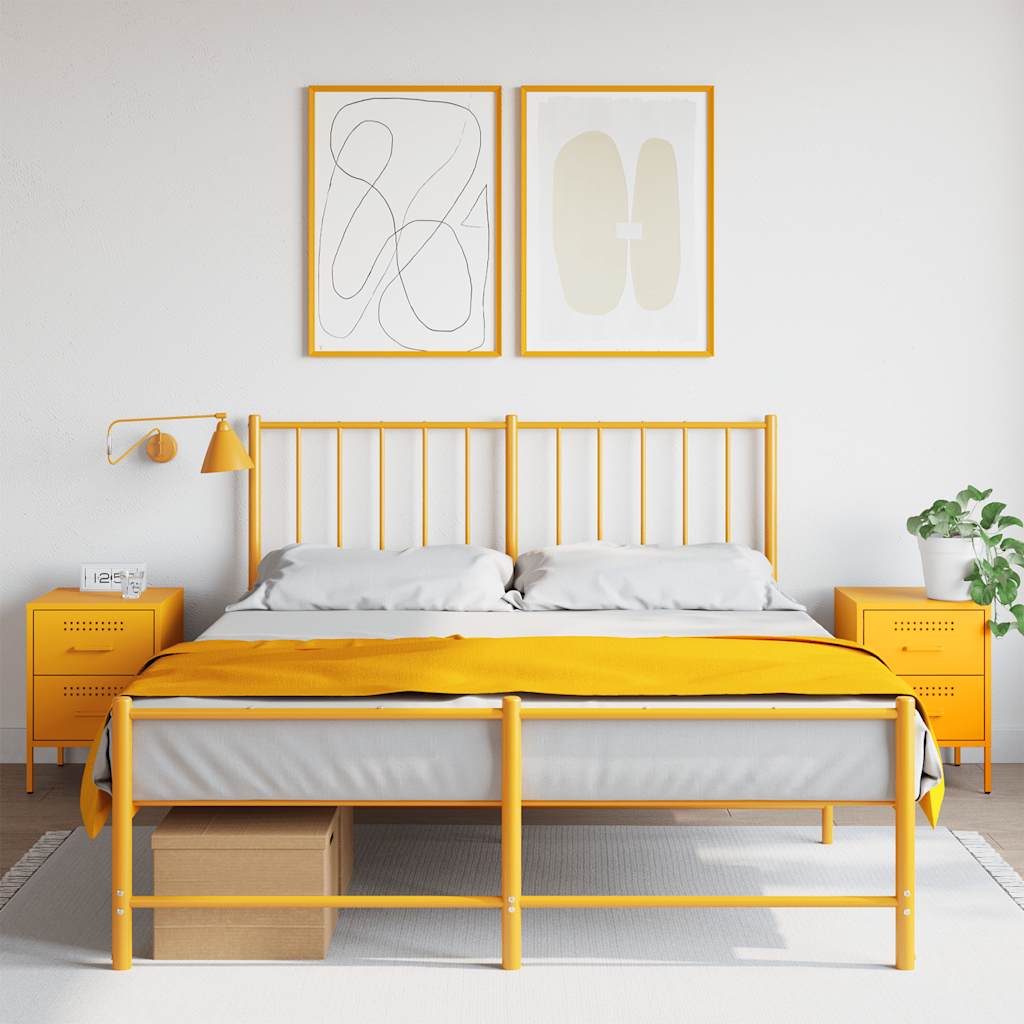 Bedside Cabinet 36x39x50,5 cm Steel Yellow 2