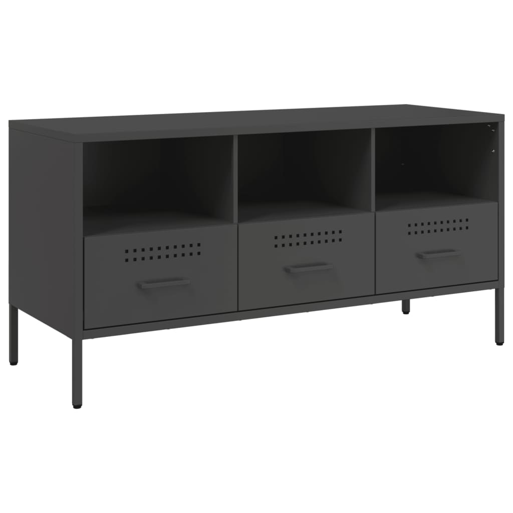 TV Cabinet 100,5x39x50,5 cm Steel Black