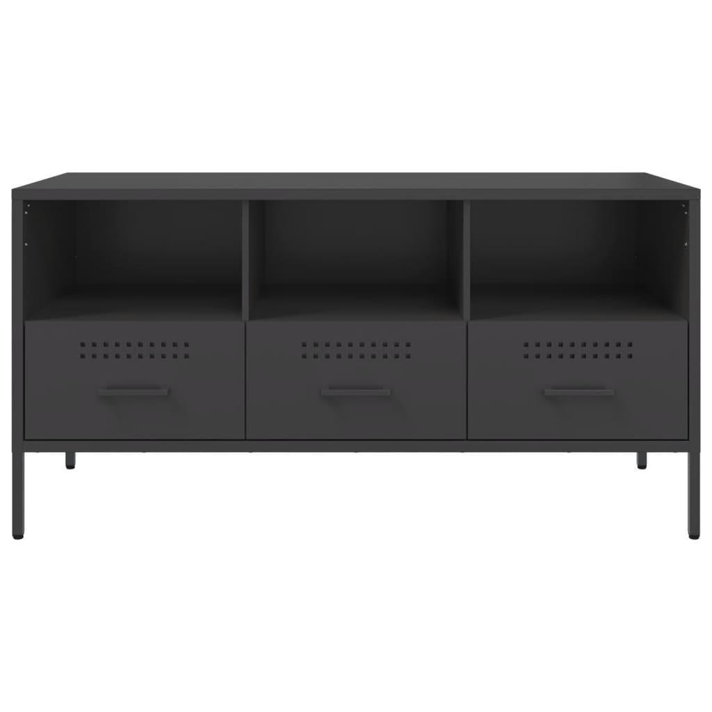 TV Cabinet 100,5x39x50,5 cm Steel Black