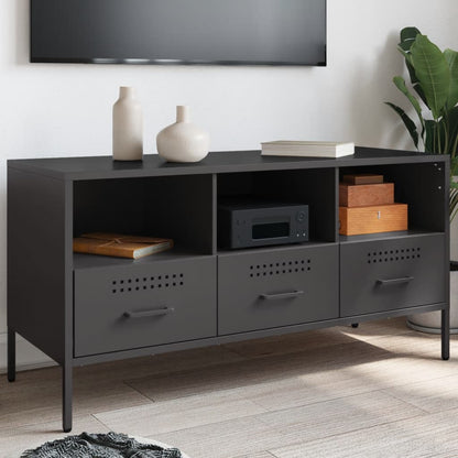 TV Cabinet 100,5x39x50,5 cm Steel Black