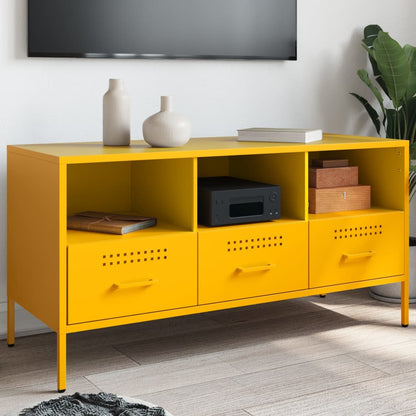 TV Cabinet 100,5x39x50,5 cm Steel Yellow