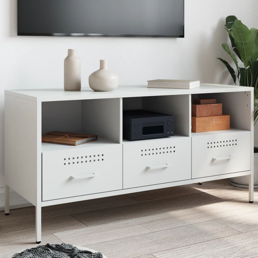 TV Cabinet 100,5x39x50,5 cm Steel White