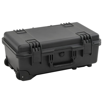 vidaXL Wheeled Flight Case PP Black