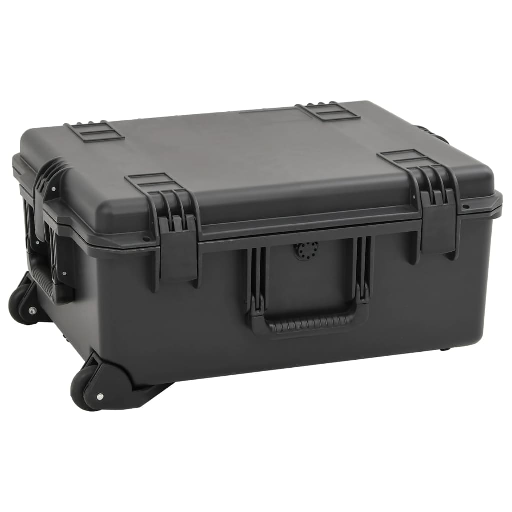 vidaXL Wheeled Flight Case PP Black