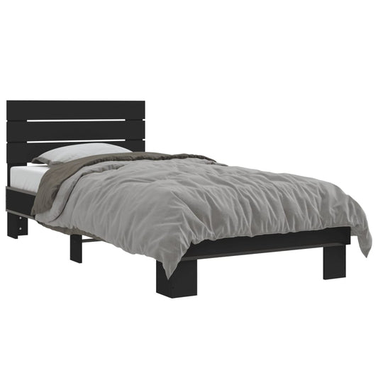 Bed Frame without Mattress 90x200 cm Black
