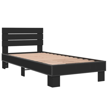 Bed Frame without Mattress 90x200 cm Black