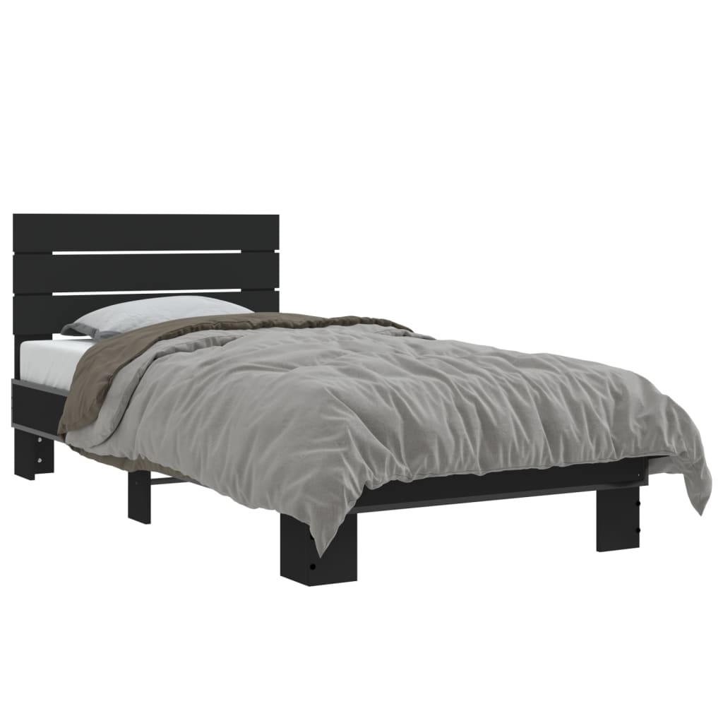Bed Frame without Mattress Length 190 cm Black 75 cm