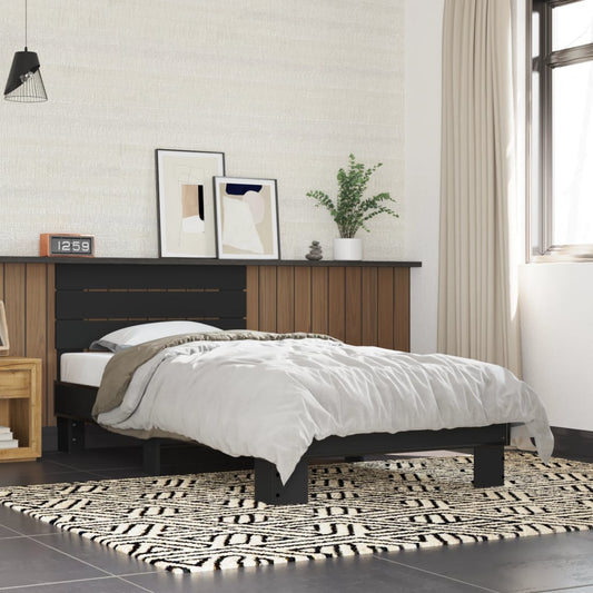 Bed Frame without Mattress Length 190 cm Black 75 cm