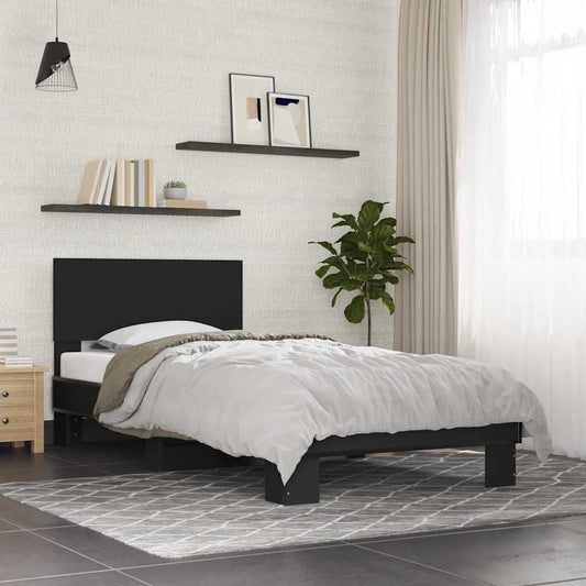 Bed Frame without Mattress Length 190 cm Black 75 cm