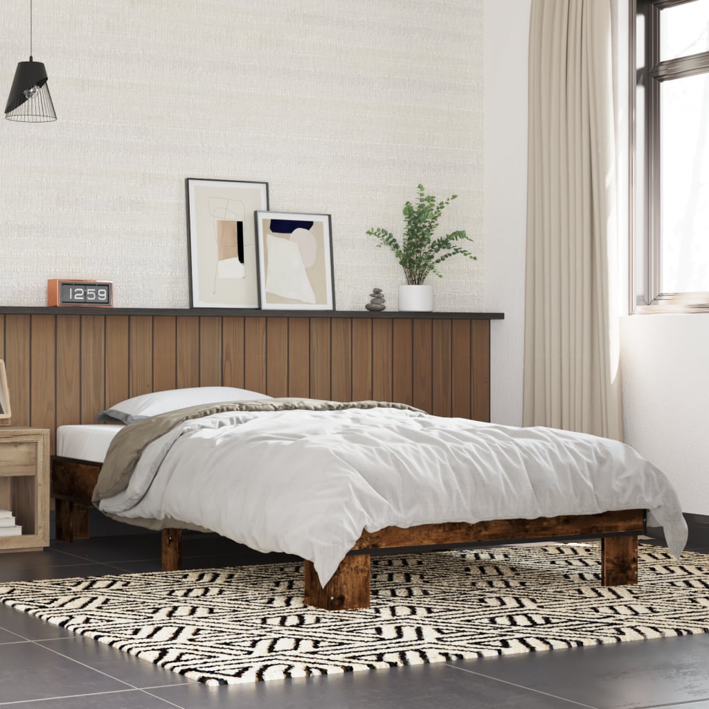 Bed Frame without Mattress 100x200 cm Smoked oak