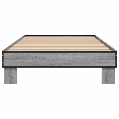 Bed Frame without Mattress 100x200 cm Grey sonoma