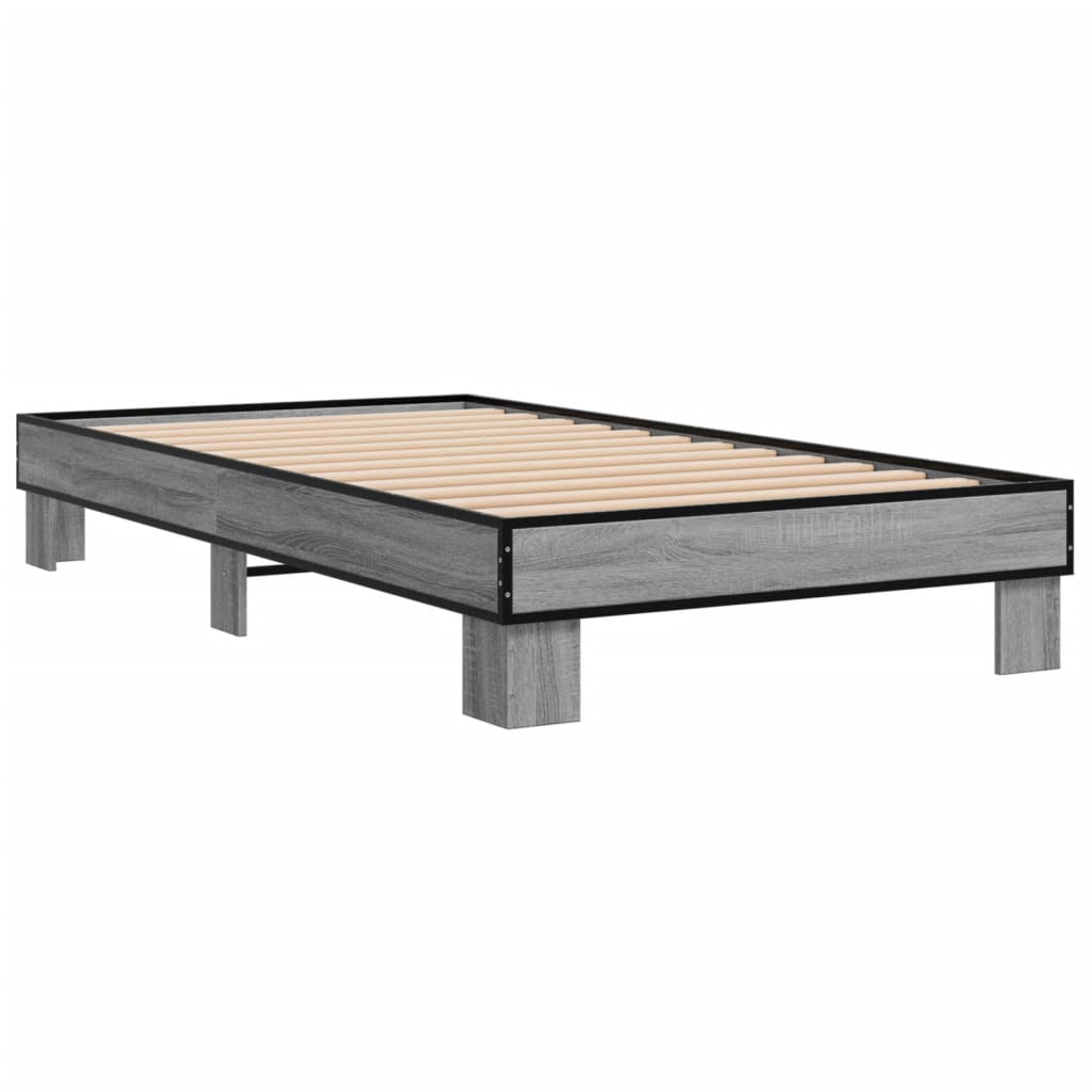 Bed Frame without Mattress 100x200 cm Grey sonoma