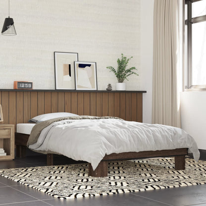 Bed Frame without Mattress 100x200 cm Brown oak