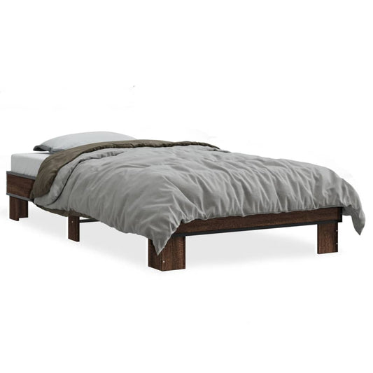 Bed Frame without Mattress Length 190 cm Brown Oak 75 cm
