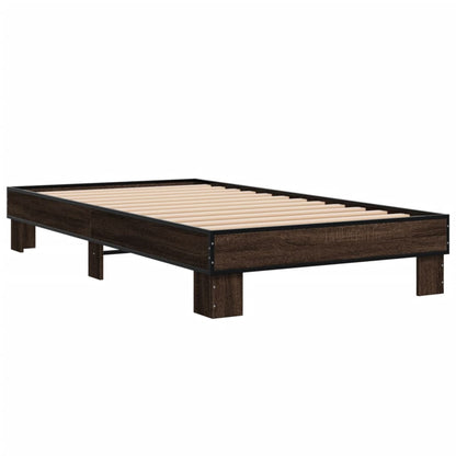 Bed Frame without Mattress Length 190 cm Brown Oak 75 cm