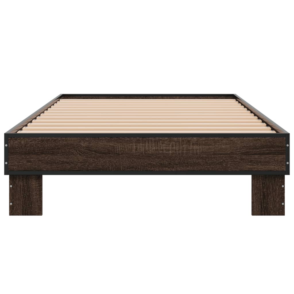 Bed Frame without Mattress Length 190 cm Brown Oak 75 cm