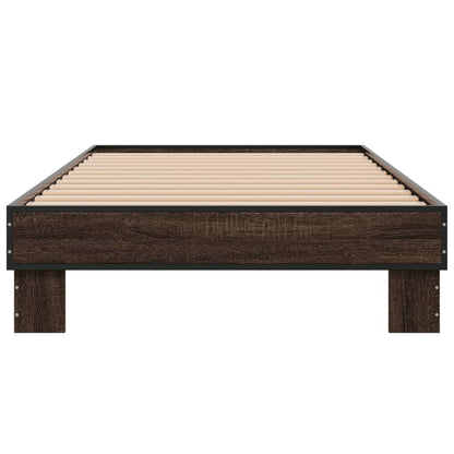 Bed Frame without Mattress Length 190 cm Brown Oak 75 cm
