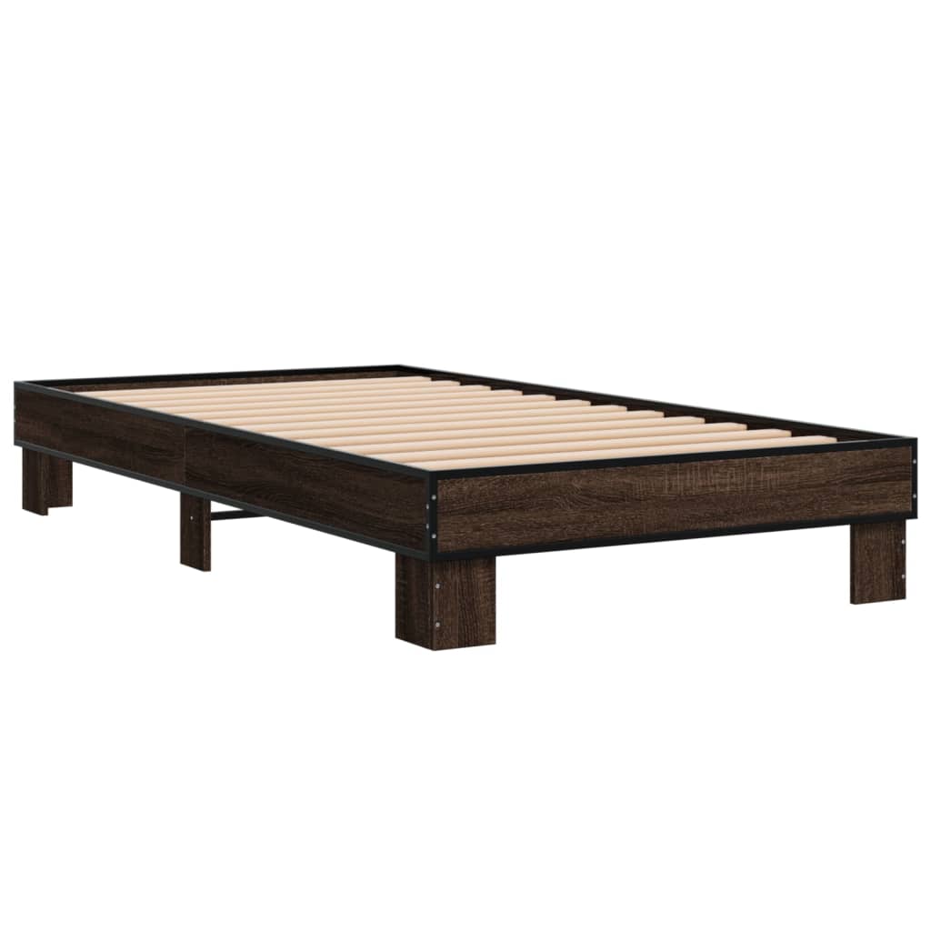 Bed Frame without Mattress Length 190 cm Brown Oak 75 cm