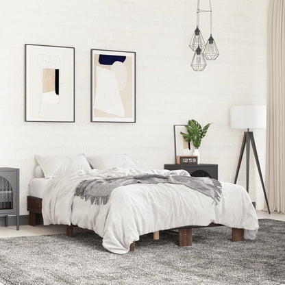 Bed Frame without Mattress Length 190 cm Brown Oak 135 cm