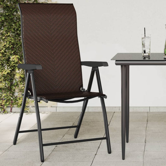 Folding Chairs Brown Poly Rattan 4