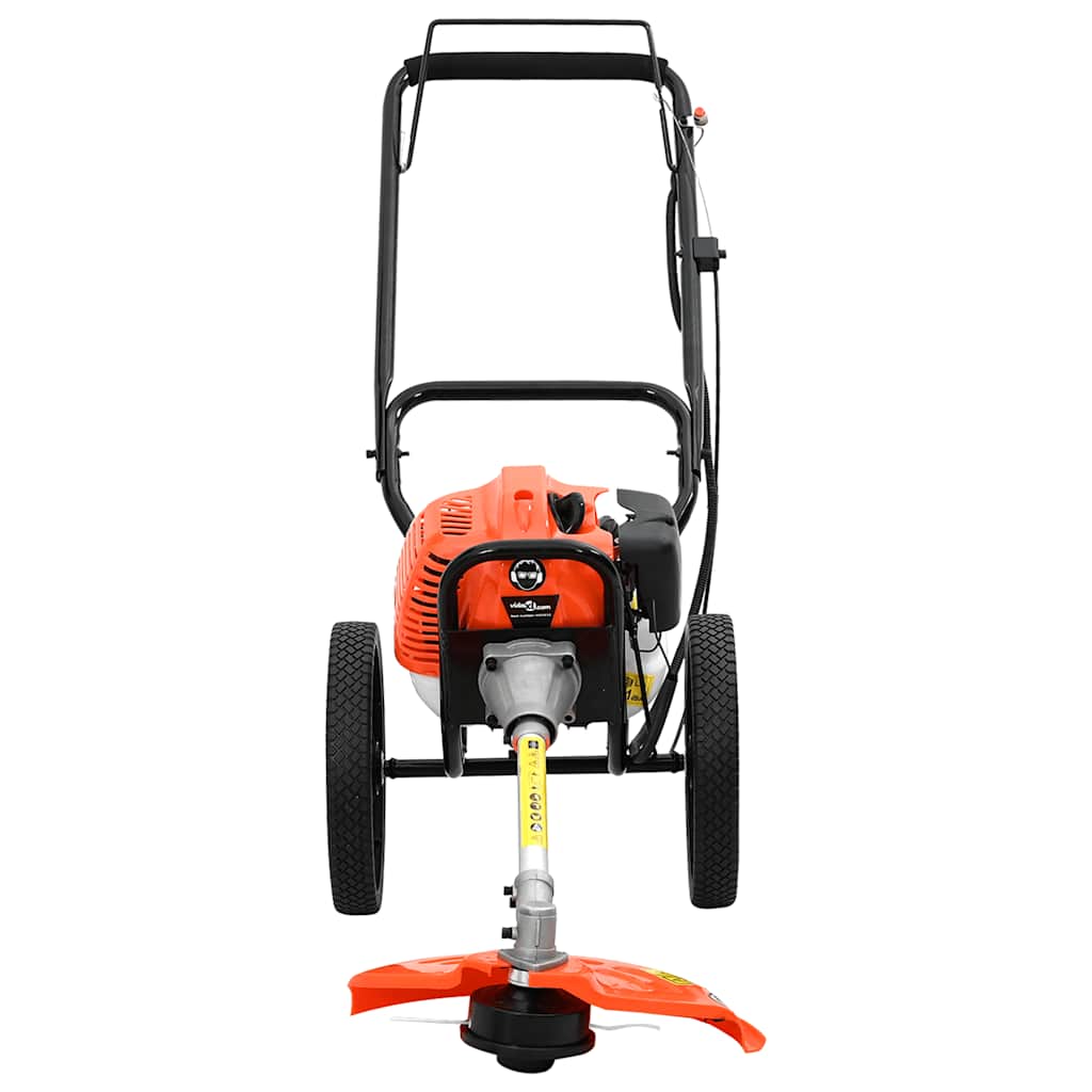 vidaXL Brush Cutter with Wheels Orange 52 cc 1,45 kW 2